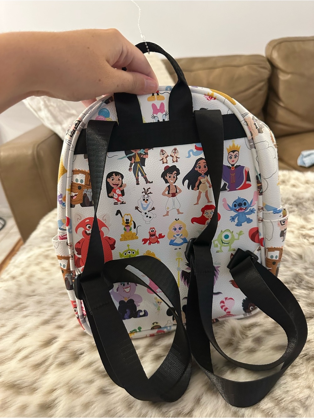 Disney 100 White Multi-Color Character Mini Backpack - Picture 3 of 7